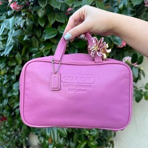 RARE pink orchid Coach cosmetic bag